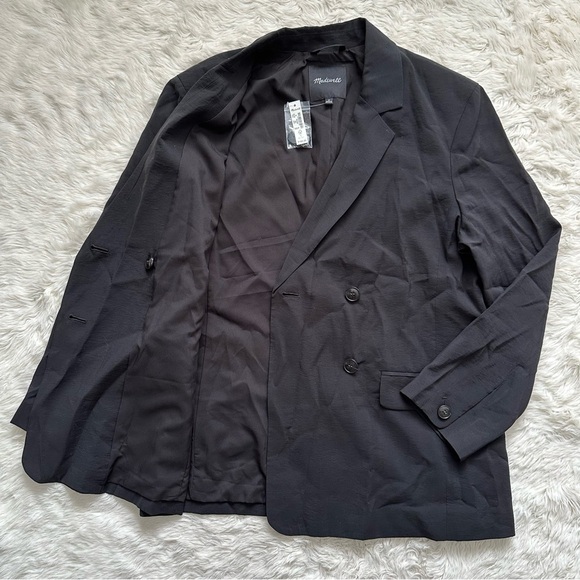 Madewell Jacket The Relaxed Blazer in Softdrape True Black M NWT New - Picture 5 of 12